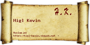 Higl Kevin névjegykártya